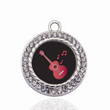 Guitar Circle Charm for DIY Jewelry Making