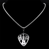 Guitar Pick Pendant Music Note Chain Necklace for Women/Men