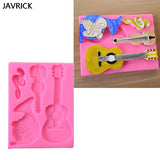 Guitar Violin Keychain Silicone Mold with Hole Keyring Pendant Mold