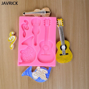 Guitar Violin Keychain Silicone Mold with Hole Keyring Pendant Mold