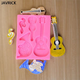 Guitar Violin Keychain Silicone Mold with Hole Keyring Pendant Mold