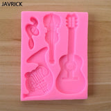 Guitar Violin Keychain Silicone Mold with Hole Keyring Pendant Mold