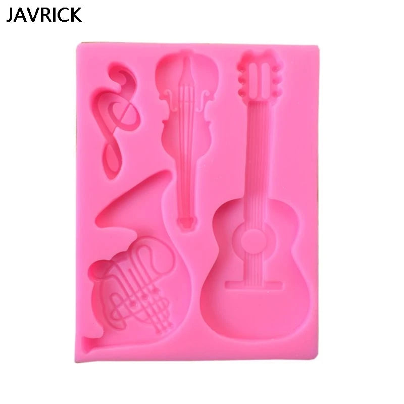 Guitar Violin Keychain Silicone Mold with Hole Keyring Pendant Mold