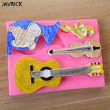 Guitar Violin Keychain Silicone Mold with Hole Keyring Pendant Mold