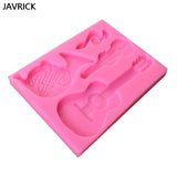 Guitar Violin Keychain Silicone Mold with Hole Keyring Pendant Mold