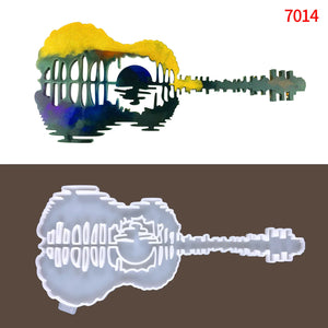 Guitar Wall Hanging Silicone Mold DIY Guitar Decorative Jewelry Pendant Mold