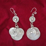 Miao Silver Ethnic Earrings with Jade Face Piece