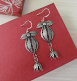 Ethnic Style Miao Silver Earrings Sweet Orchid Jewelry Girl