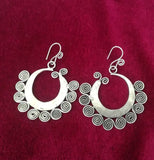 Guizhou Ethnic Style Miao Silver Earrings Personalized Lace Earrings