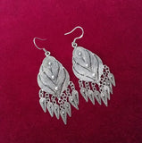 Miao Silver Filigree Flower Tassel Earrings Ethnic Style Jewelry