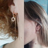 Rose Tassel Dangle Earrings with Zircon