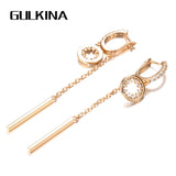 Rose Tassel Dangle Earrings with Zircon