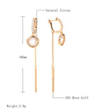 Rose Tassel Dangle Earrings with Zircon