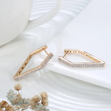Natural Zircon Dangle Earrings 585 Rose Geometry Glossy Women Fine Jewelry