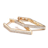 Natural Zircon Dangle Earrings 585 Rose Geometry Glossy Women Fine Jewelry