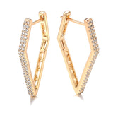 Natural Zircon Dangle Earrings 585 Rose Geometry Glossy Women Fine Jewelry