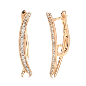 Minimalist Style Rose Drop Earrings Natural Zircon Jewelry