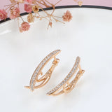 Minimalist Style Rose Drop Earrings Natural Zircon Jewelry
