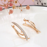 Minimalist Style Rose Drop Earrings Natural Zircon Jewelry