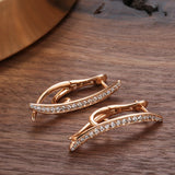 Minimalist Style Rose Drop Earrings Natural Zircon Jewelry