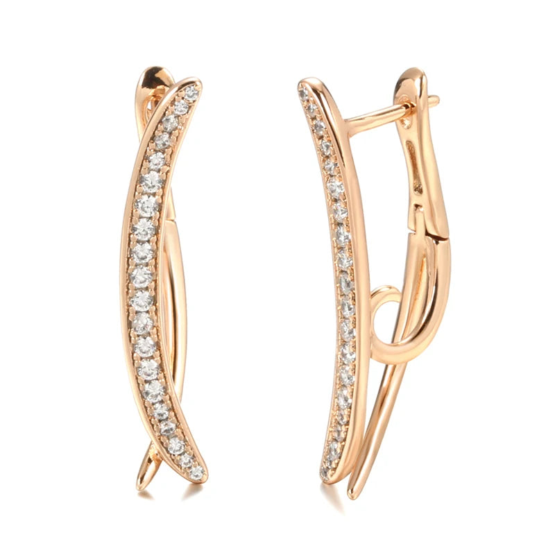 Minimalist Style Rose Drop Earrings Natural Zircon Jewelry