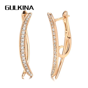 Minimalist Style Rose Drop Earrings Natural Zircon Jewelry