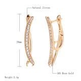 Minimalist Style Rose Drop Earrings Natural Zircon Jewelry