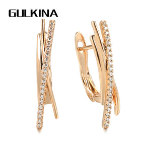 Natural Zircon Drop Earrings 585 Rose Earrings for Women