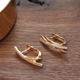 Natural Zircon Drop Earrings 585 Rose Earrings for Women