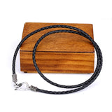Guochao Retro Leather Rope Necklace Peace Pattern Chain Head Accessory