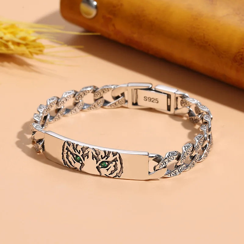 Guochao Tiger Couple Bracelets Punk Style Zodiac Year Jewelry
