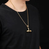 Men Dumbbell Pendant Fitness Sports Sweater Necklace