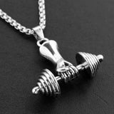 Men Dumbbell Pendant Fitness Sports Sweater Necklace
