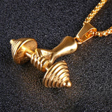 Men Dumbbell Pendant Fitness Sports Sweater Necklace