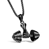 Men Dumbbell Pendant Fitness Sports Sweater Necklace