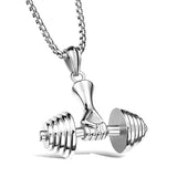 Men Dumbbell Pendant Fitness Sports Sweater Necklace