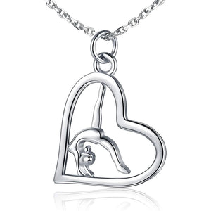 925 Silver Gymnast Necklace - Team Gymnastics Pendant