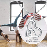 925 Silver Gymnast Necklace - Team Gymnastics Pendant