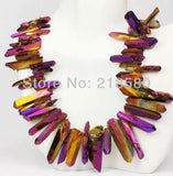 H-TB03 Titanium Purple Quartz Sticks 16" Strand