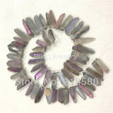H-TB43 Quartz Crystal Points Drilled Briolettes Beads