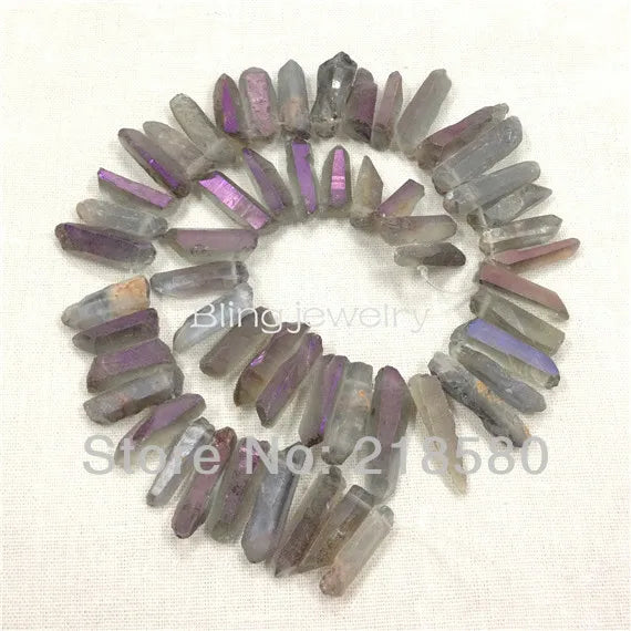 H-TB43 Quartz Crystal Points Drilled Briolettes Beads