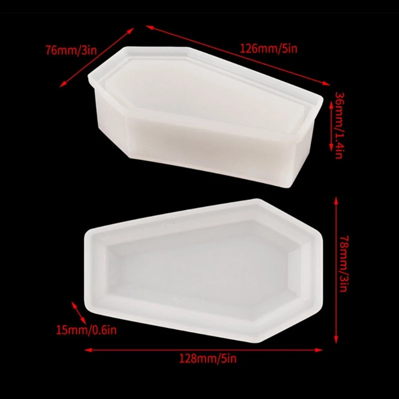Coffin Shaped Silicone Mold for DIY Jewelry Storage Box