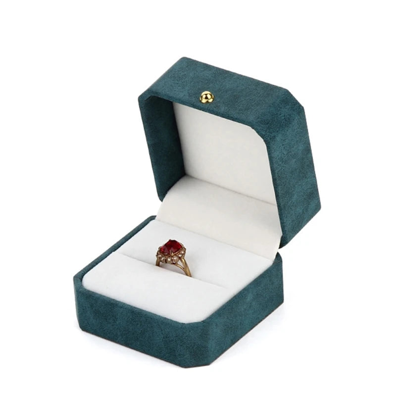Velvet Ring Earring Box Gift Jewelry for Wedding Engagement Birthday Anniversary