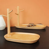 Wooden Jewelry Organizer Tray Necklace Holder Rack Display
