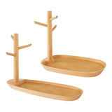 Wooden Jewelry Organizer Tray Necklace Holder Rack Display