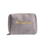 H9ED Velvet Travel Toiletry Bag for Women Men