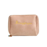 H9ED Velvet Travel Toiletry Bag for Women Men
