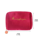 H9ED Velvet Travel Toiletry Bag for Women Men