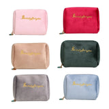 H9ED Velvet Travel Toiletry Bag for Women Men
