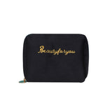 H9ED Velvet Travel Toiletry Bag for Women Men